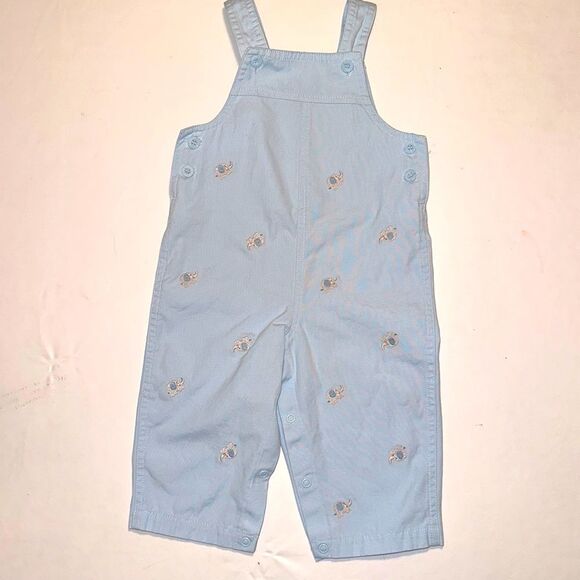 Baby Boys 100% Cotton Elephant Embroidered Overalls, size 12 months - Picture 3 of 9